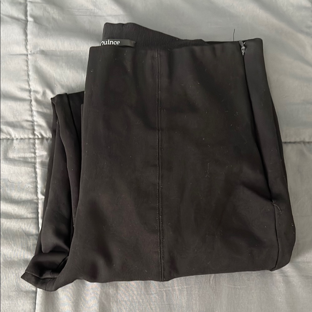 Quince Ponte Pintuck Ankle Pant Black Size Large